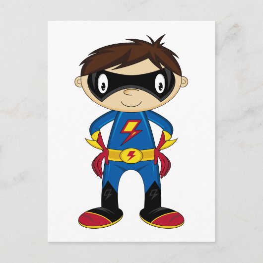 Cute Superheld Boy Briefkaart (Voorkant)