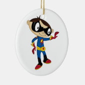 Cute Superheld Boy Keramisch Ornament (Rechts)
