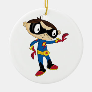 Cute Superheld Boy Keramisch Ornament