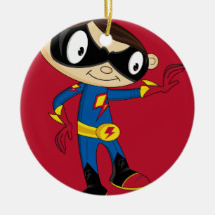 Cute Superheld Boy Keramisch Ornament