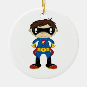 Cute Superheld Boy Keramisch Ornament