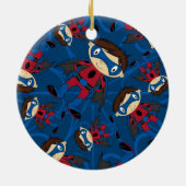 Cute Superheld Boy Pattern Keramisch Ornament (Achterkant)