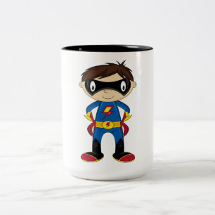 Cute Superheld Boy Tweekleurige Koffiemok