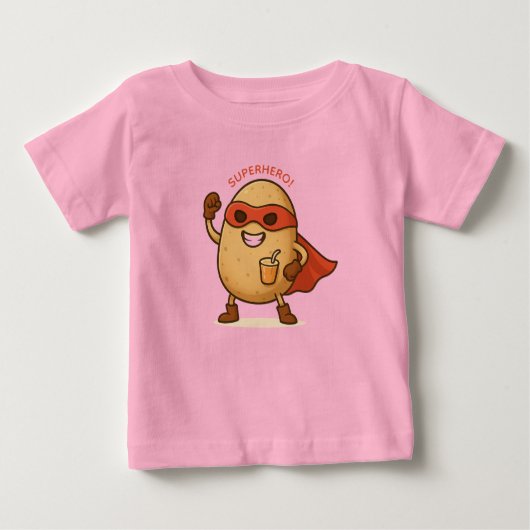 Cute Superhero Potato Cartoon Graphic Baby  (Voorkant)