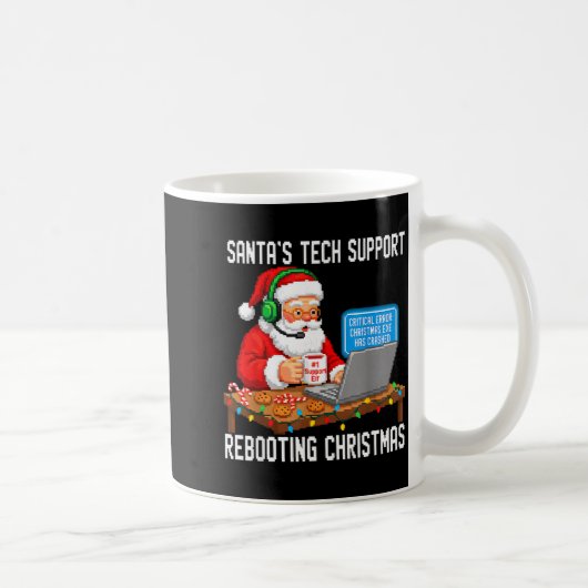 Cute Support Tech Santa's Rebooting Koffiemok (Rechts)