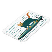 Cute Surfing Kitty Cat Magneet (Linkerzijde)