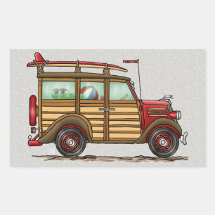 Cute Surfing Woody Rechthoekige Sticker