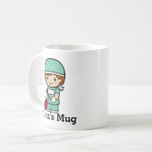 Cute Surgeon in Scrubs met Scalpel Koffiemok (Voorkant links)