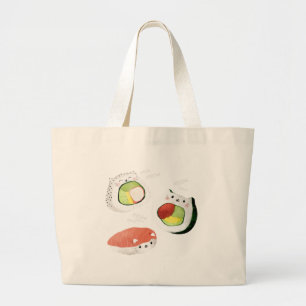 Cute Sushi Cat Grote Tote Bag