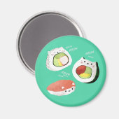 Cute Sushi Cat Magneet (Voorkant / Achterkant)