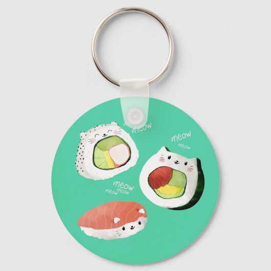 Cute Sushi Cat Sleutelhanger (Voorkant)
