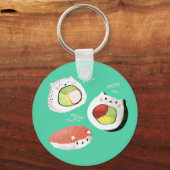 Cute Sushi Cat Sleutelhanger (Voorkant)