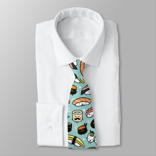 Cute Sushi Characters Fun Novelty Patterned Stropd Stropdas (Gebonden)