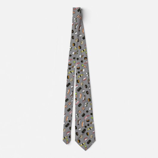 Cute Sushi Characters Pattern Funny Novelty Stropdas (Achterkant)
