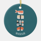 Cute Sushi Custom Name Keramisch Ornament (Voorkant)