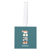 Cute Sushi Custom Name Kubus Ornament (Voorkant)