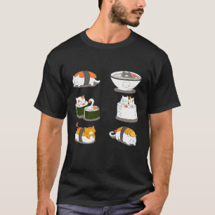 Cute Sushi En Katten Japanse Sashimi Kat T-shirt