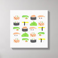 Cute Sushi Illustration, variëteit Kawaii style