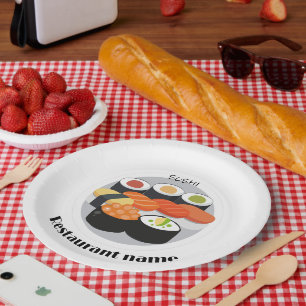 Cute Sushi Japan food gradiënt Personeelsbenaming Papieren Bordje