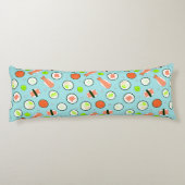 Cute Sushi Pattern Blue Lichaamskussen (Achterkant)