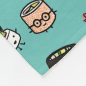 Cute Sushi Pattern | Kawaii Sushi-tekens Fleece Deken (Hoek)