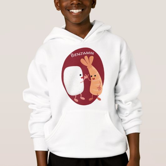 Cute sushi rice prawn Vrienden cartoon (Voorkant)