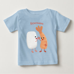 Cute sushi rice prawn Vrienden cartoon