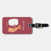 Cute sushi rice prawn Vrienden cartoon Bagagelabel (Voorkant horizontaal)