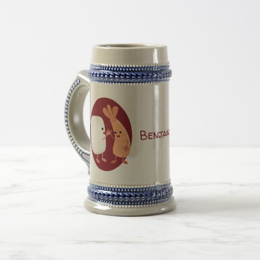 Cute sushi rice prawn Vrienden cartoon Bierpul (Voorkant links)