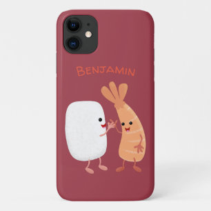 Cute sushi rice prawn Vrienden cartoon iPhone 11 Hoesje