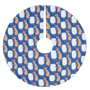 Cute sushi rice prawn Vrienden cartoon Kerstboom Rok