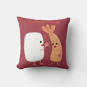 Cute sushi rice prawn Vrienden cartoon Kussen