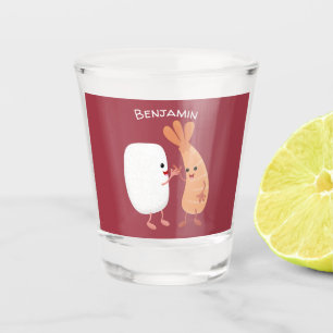 Cute sushi rice prawn Vrienden cartoon Shot Glas