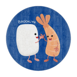 Cute sushi rice prawn Vrienden cartoon Snijplank