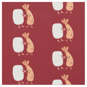 Cute sushi rice prawn Vrienden cartoon Stof