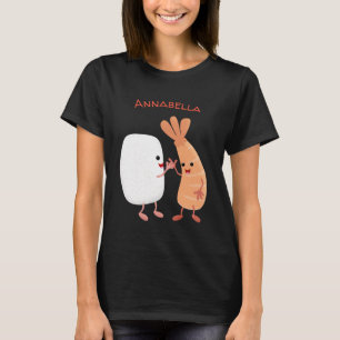 Cute sushi rice prawn Vrienden cartoon T-shirt