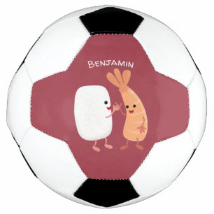 Cute sushi rice prawn Vrienden cartoon Voetbal