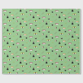 Cute Sushi Roll Set Pattern Nigiri Maki | Groen Cadeaupapier (Vlak)