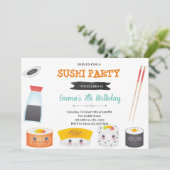 Cute Sushi verjaardagsfeest Kaart (Staand voorkant)