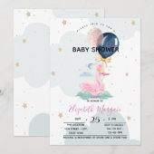 Cute Swan Balloons Baby shower Kaart (Voorkant / Achterkant)