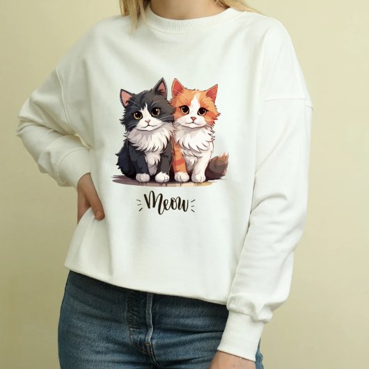 Cute Sweat - shirt à capuche de chat - "Meow Twin 