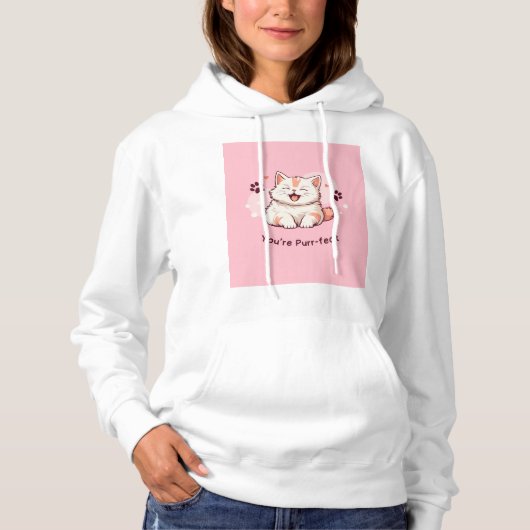 Cute Sweat - shirt à capuche de chat - Style rose (Devant)