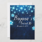 Cute Sweet 16 Invitation Personnalisée Avec Étoile (Dos)
