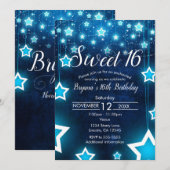 Cute Sweet 16 Invitation Personnalisée Avec Étoile (Devant / Derrière)