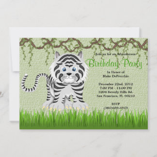 CUTE Sweet Baby Tiger Vines Oerwoud Birthday Kaart