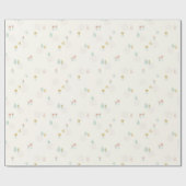 Cute Sweet Bloemrijke Tuin Cartoon Verjaardagsfees Cadeaupapier (Vlak)