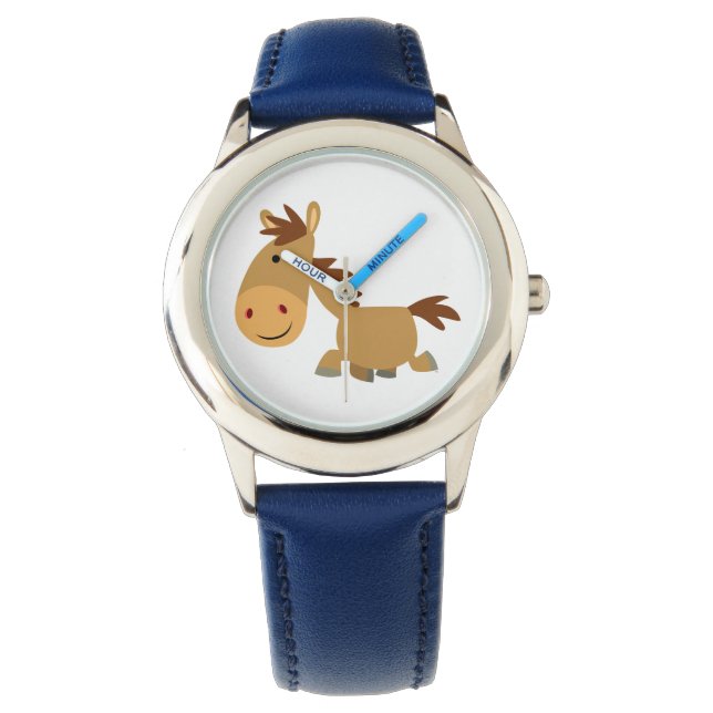 Cute Sweet Cartoon Horse Watch Horloge (Voorkant)