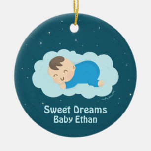 Cute Sweet Dreams Sleeping Baby Boy Room Decor Keramisch Ornament