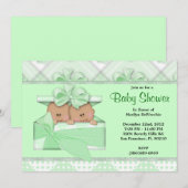 CUTE Sweet Green Baby shower Kaart (Voorkant / Achterkant)