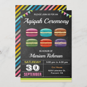 Cute Sweet Macarons Aqeeqah Aqiqah-ceremonie Kaart